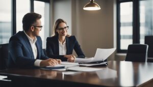 advogado em reuniao com cliente