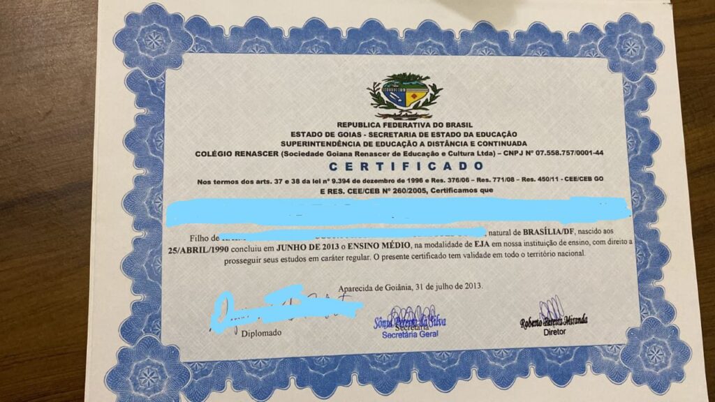 certificado de conclusao do ensino medio 1