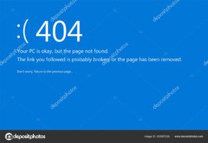 computador com tela de erro 404