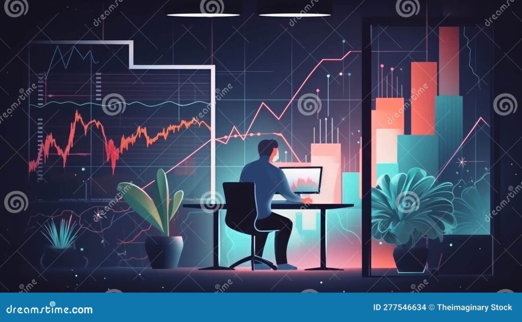 empresario analisando graficos financeiros