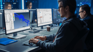 engenheiros trabalhando em simulacao de software