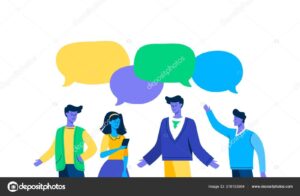 estudantes e pais em conversa animada