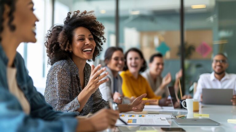 funcionarios colaborando em ambiente de trabalho