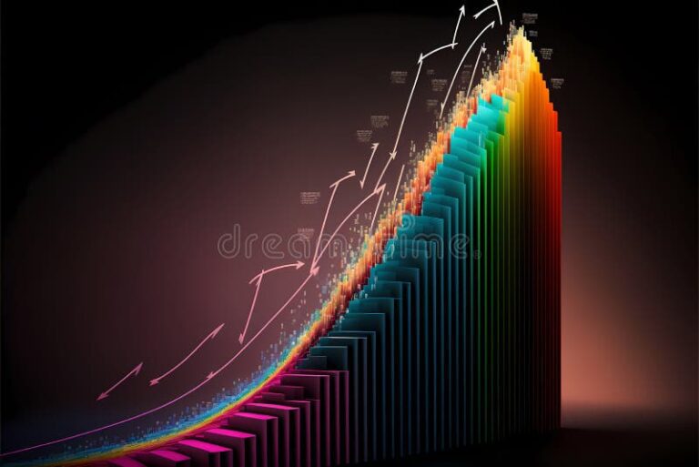 grafico de crescimento financeiro ascendente