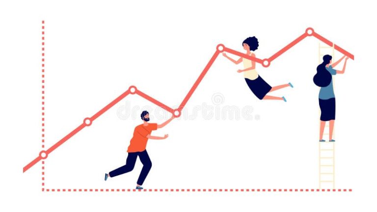 grafico de crescimento financeiro com pessoas colaborando