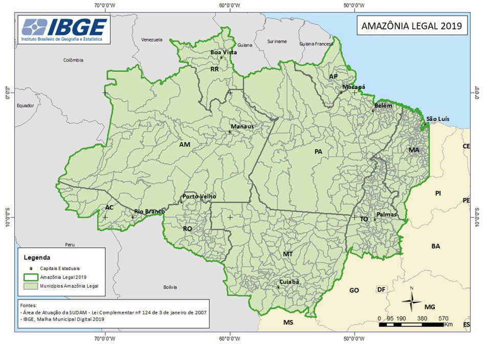 mapa da amazonia legal e seus limites