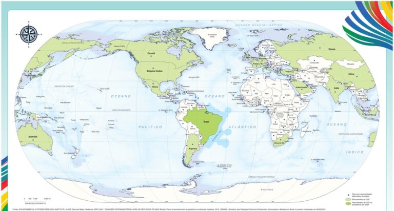 mapa da china e brasil com terras destacadas