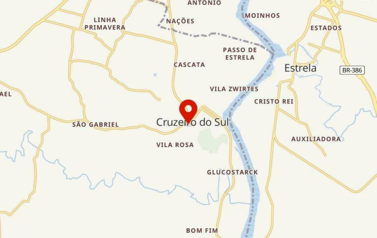 mapa de cruzeiro do sul rs