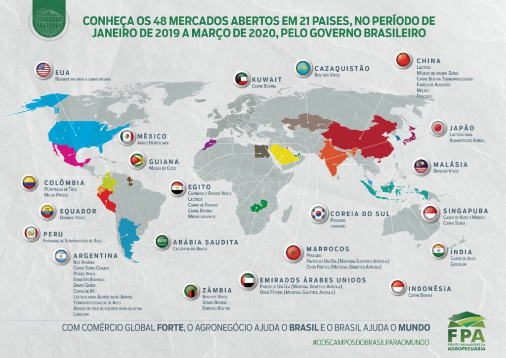 mapa do mercosul com produtos destacados