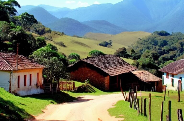 paisagem rural com fazendas em minas gerais