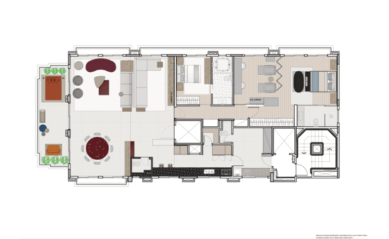 planta de casa em um ambiente de trabalho