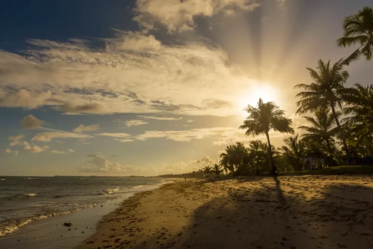 praia do forte com por do sol