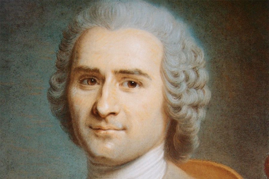 retrato de jean jacques rousseau pensativo