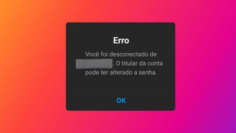 tela de erro do instagram com fundo escuro