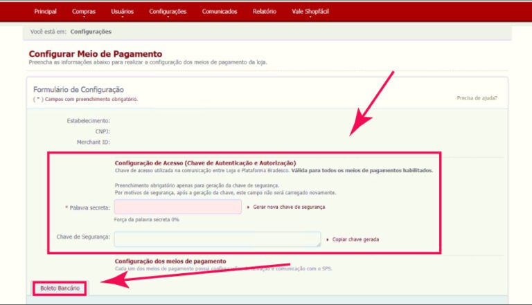 tela do site do bradesco com boleto