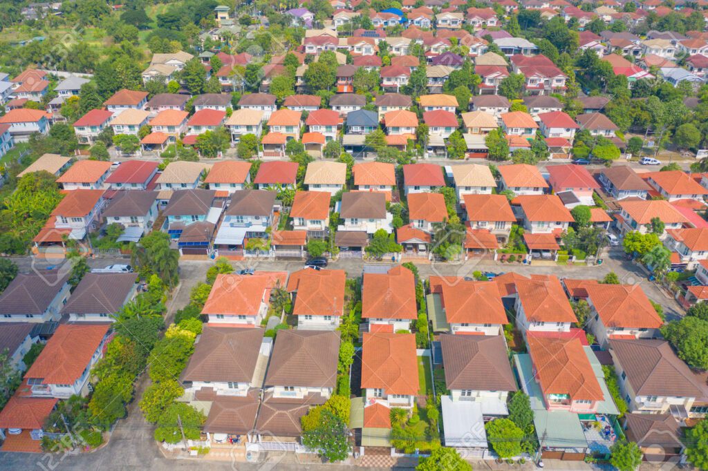 vista aerea de um bairro em desenvolvimento